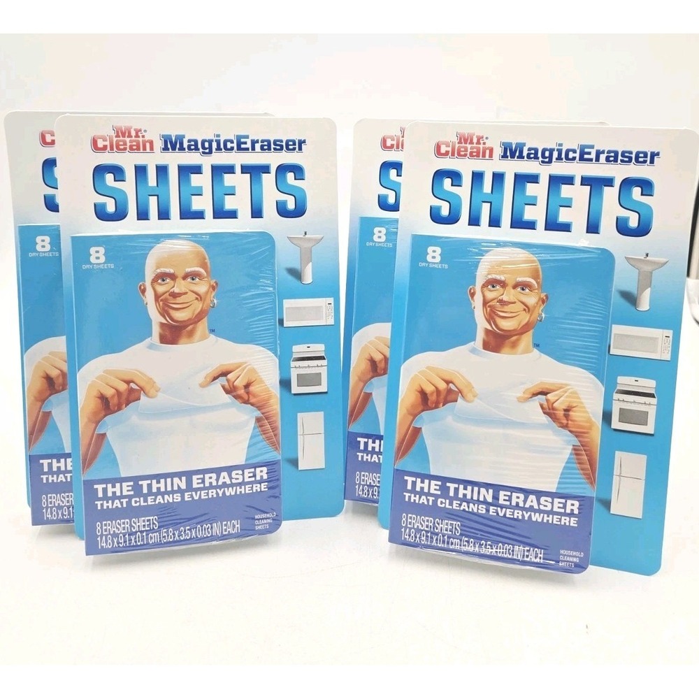 Lot Of 4 Mr Clean Magic Eraser Sheets 8 Count Each 32 Total Sheets